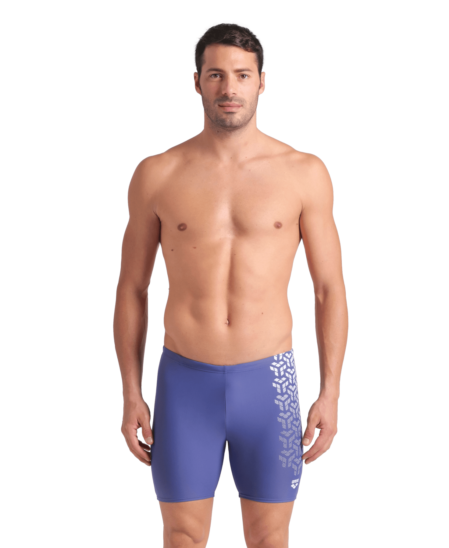 Kikko V Swim Mid Jammer Graphic men's swimming trunks, blue-white