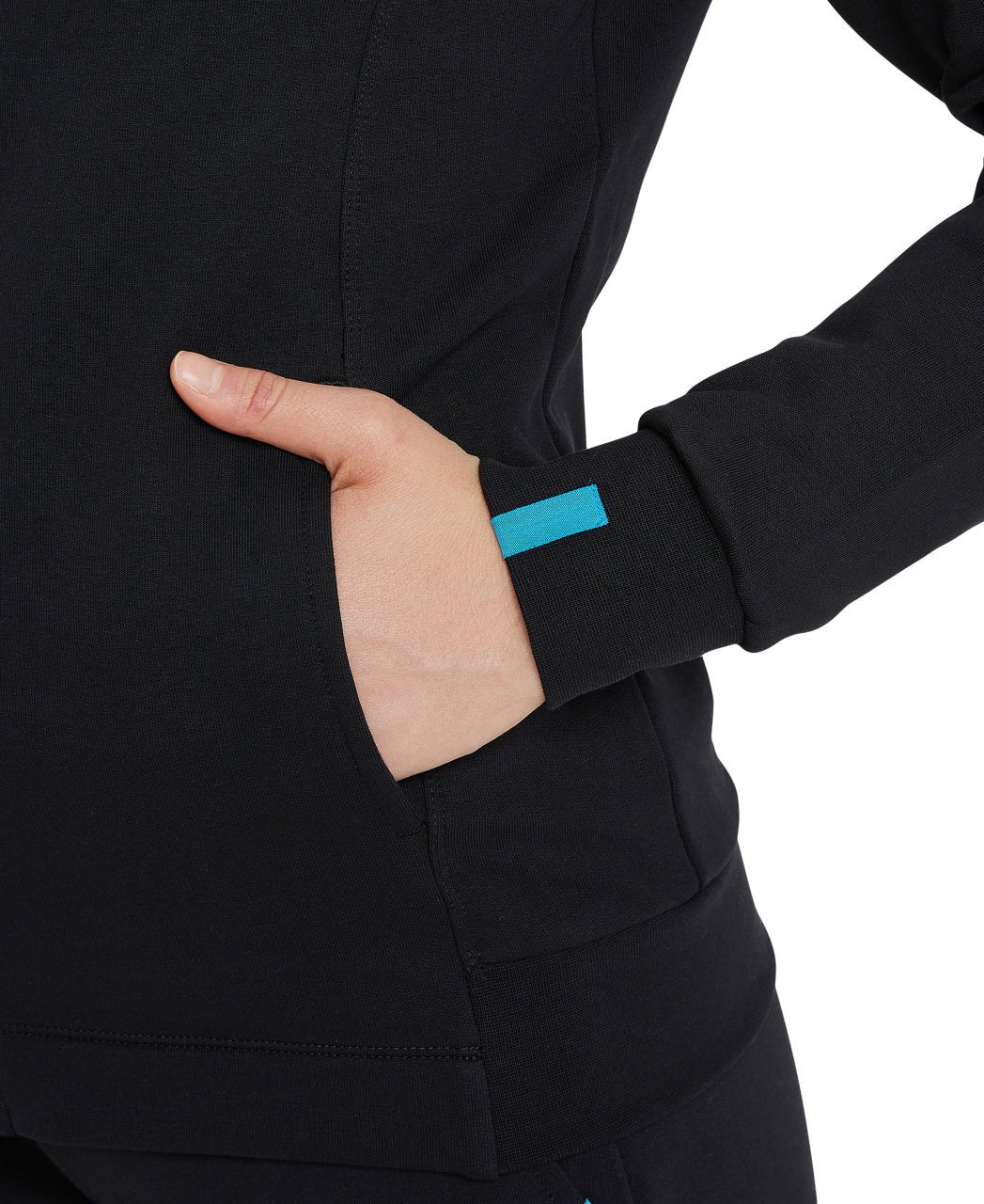 Team Hooded Jacket Panel naisten vetoketjullinen huppari, mustaArena