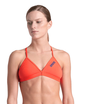 Team Swim Top Tie Back Solid naisten bikiniyläosa, koralli