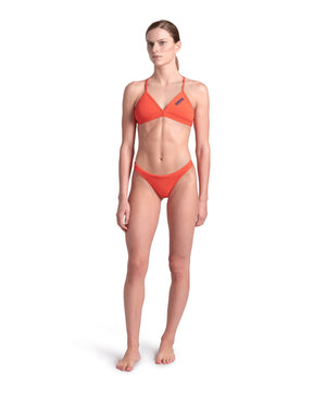 Team Swim Top Tie Back Solid naisten bikiniyläosa, koralli