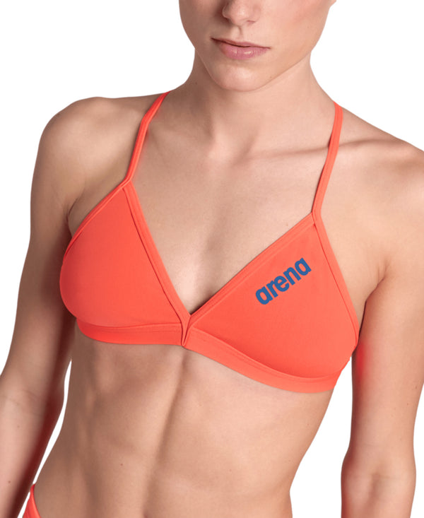 Team Swim Top Tie Back Solid naisten bikiniyläosa, koralli