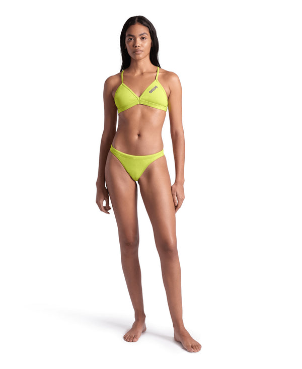 Team Swim Top Tie Back Solid naisten bikini yläosa, vihreä