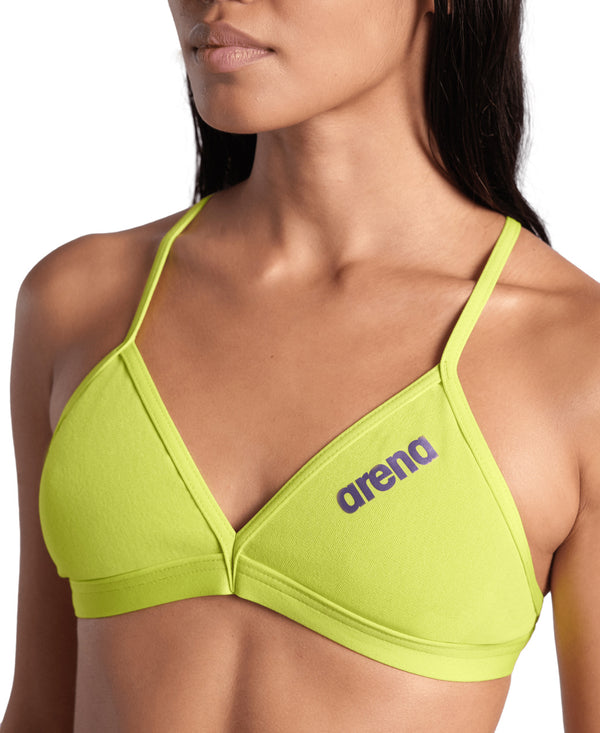 Team Swim Top Tie Back Solid women's bikini top, green