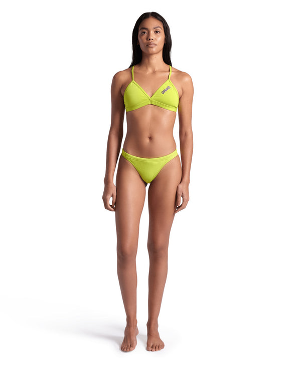 Team Swim Bottom Solid women's bikini top, neon yellow