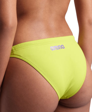 Team Swim Bottom Solid naisten bikinialaosa, neonkeltainen