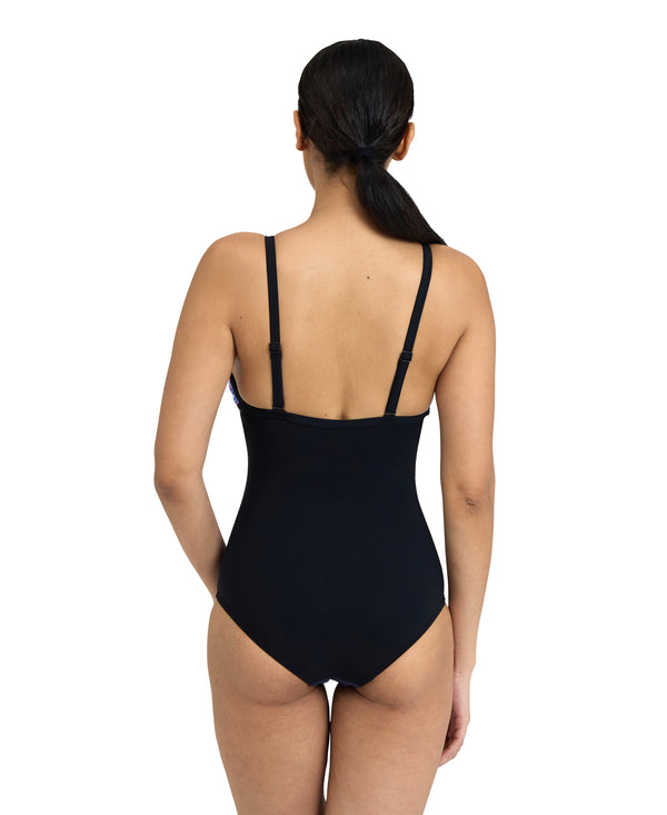 Michela Lightcross women's swimsuit, black-dark blue