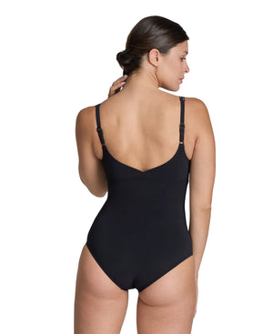 Bodylift Laura Wing Back women's swimsuit, black-silver