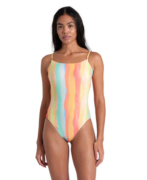 Water Print Swimsuit Multistripes naisten uimapuku