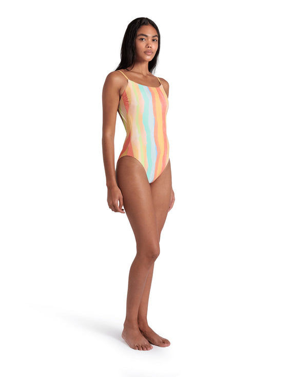 Water Print Swimsuit Multistripes naisten uimapuku