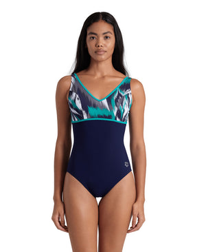 Jennifer Wing Back women's swimsuit, navy blue