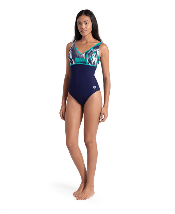 Jennifer Wing Back women's swimsuit, navy blue