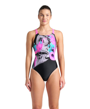 Imaginary Swim Pro Back women's swimsuit, black-pink