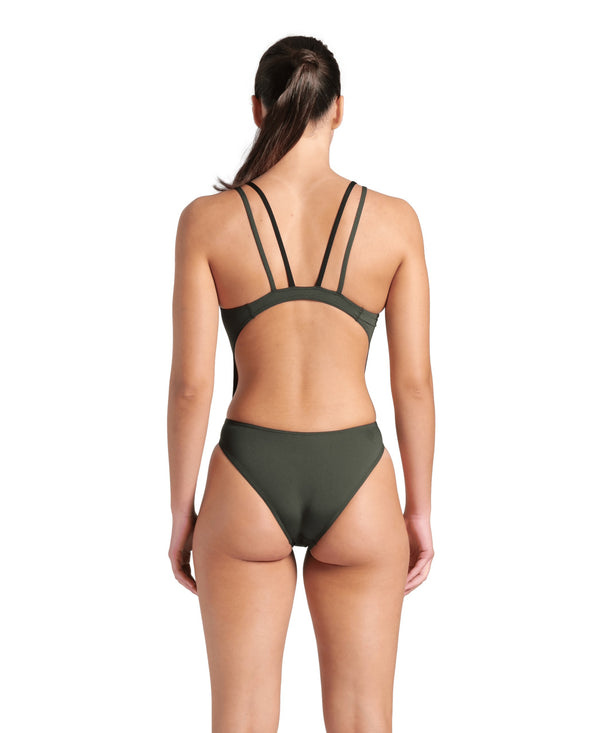 Tech Multi Solid women's swimsuit, dark green