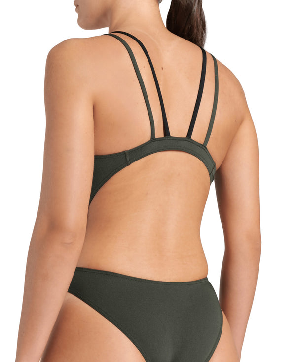 Tech Multi Solid women's swimsuit, dark green