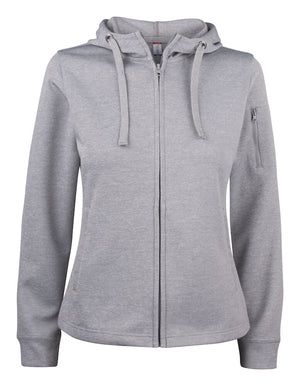 Basic Active Hoodie FZ Ladies Gray Mel