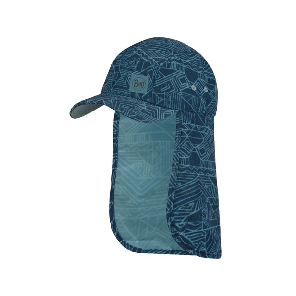 Buff® Sahara Cap Kids – Kasai Night Blue children's cap – UV protection 50+, breathable, lightweight, adjustable