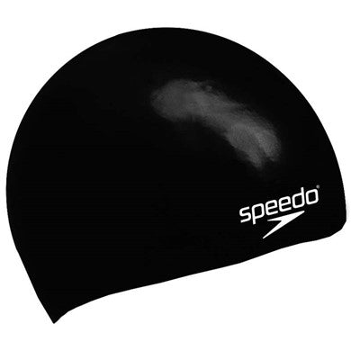 Plain Molded Silicone Junior swimming cap, black