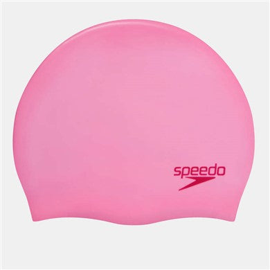 Plain Molded Silicone Junior swimming cap, light pink