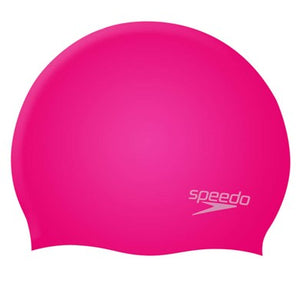 Plain Molded Silicone Junior swimming cap, pink