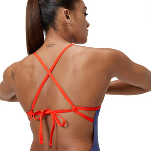 Solid Tie-Back 1 Piece naisten uimapuku, violetti-punainen