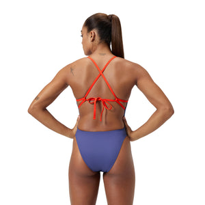 Solid Tie-Back 1 Piece naisten uimapuku, violetti-punainen