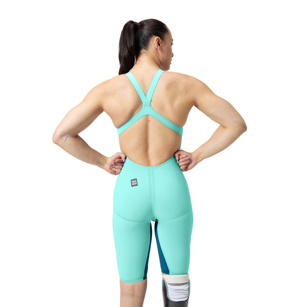 Fastskin LZR Pure Valor 2.0 Openback Kneeskin naisten kilpapuku, turkoosi
