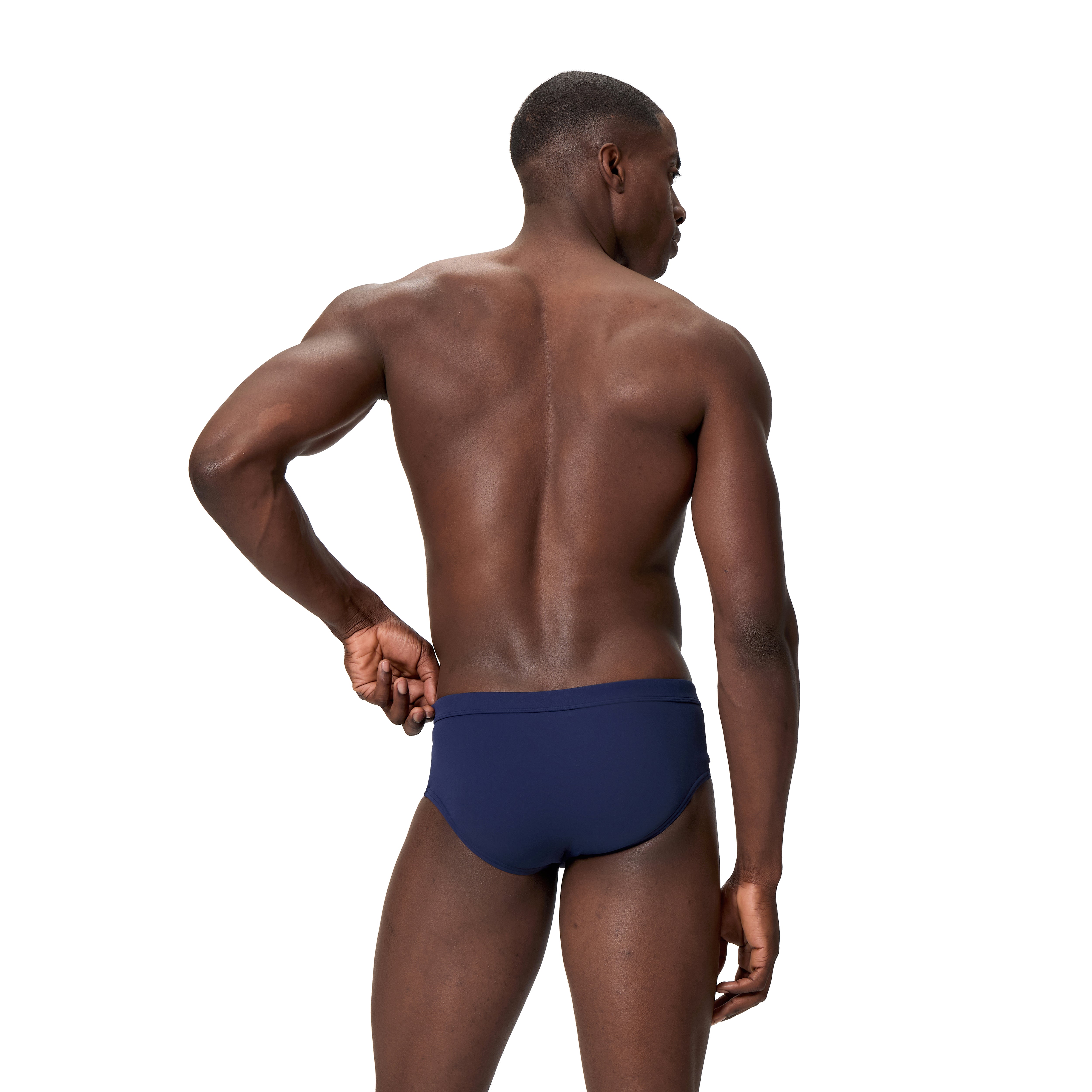 Solid The Speedo Brief 5" Men's Swim Trunks, Dark Blue