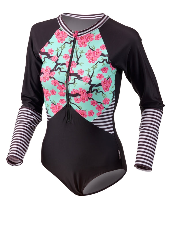 Cherry Blossom Women's Long Sleeve Swimsuit