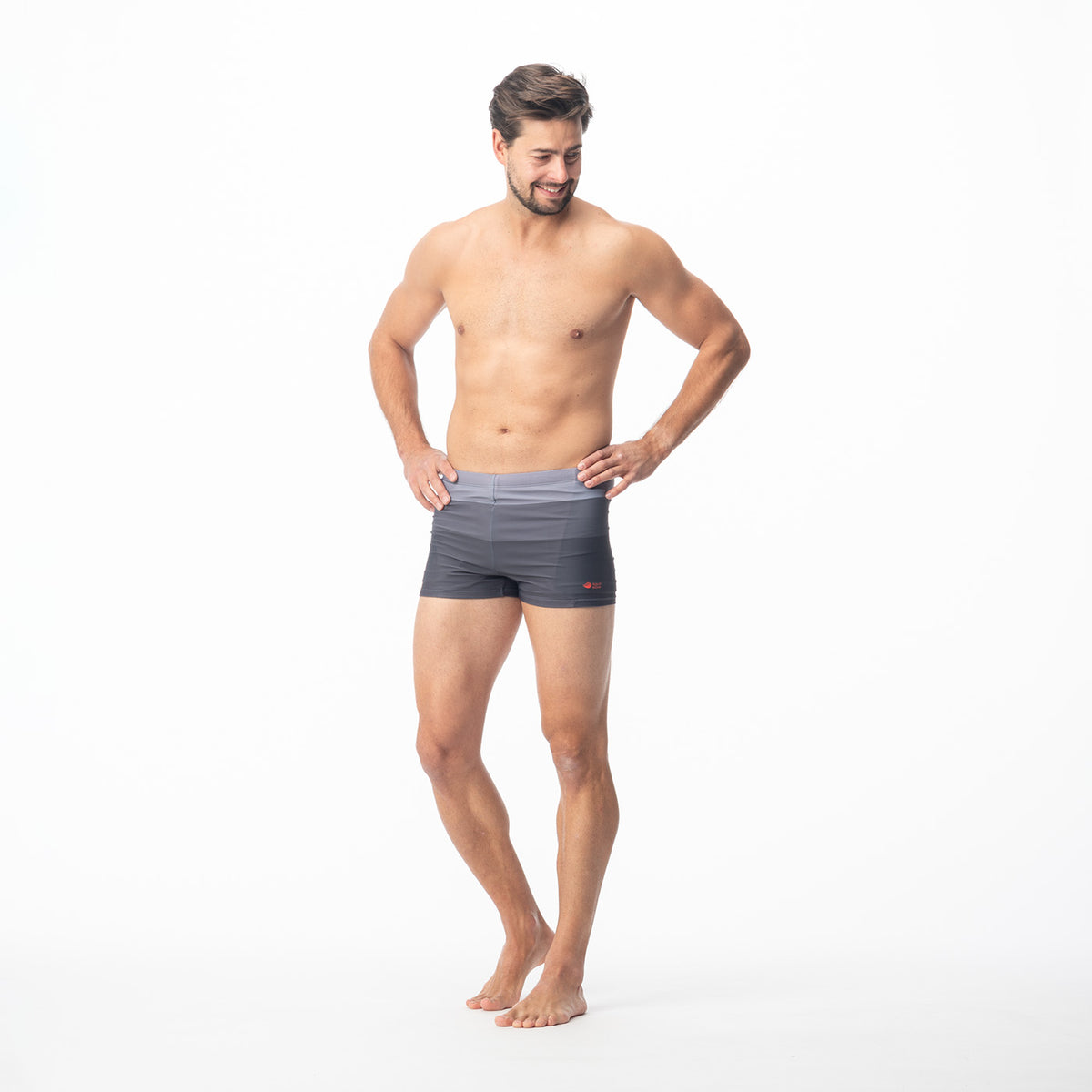 Stripe miesten boxer-uimahousut, harmaa raita