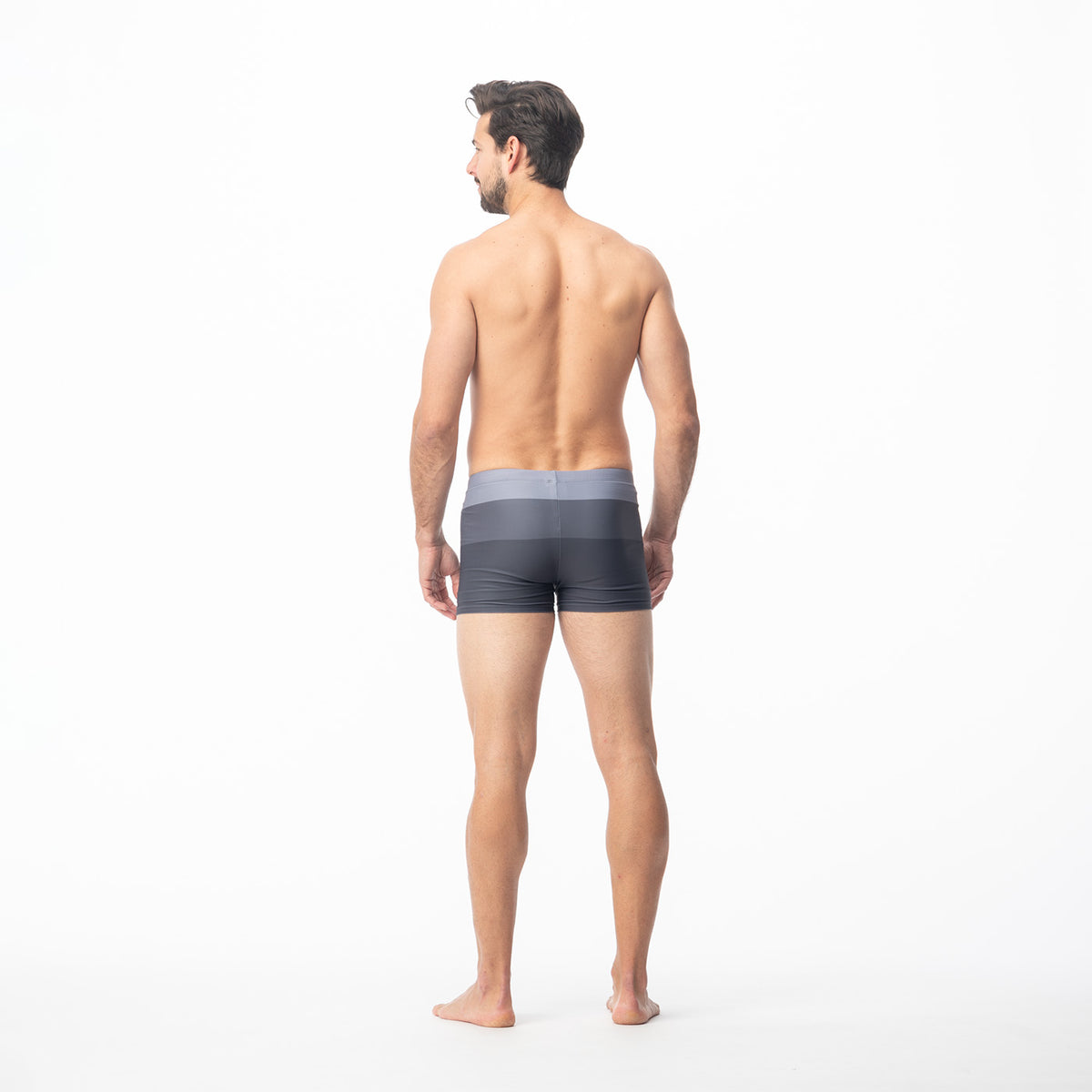 Stripe miesten boxer-uimahousut, harmaa raita