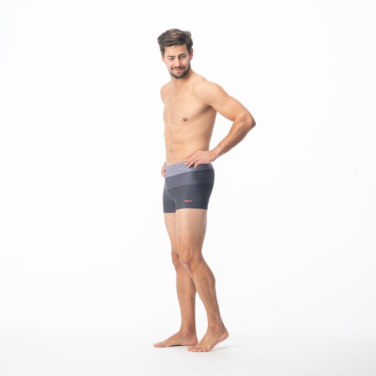 Stripe miesten boxer-uimahousut, harmaa raita