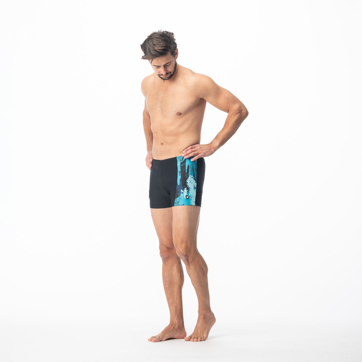 Levu miesten boxer-uimahousut, musta-merikuosi