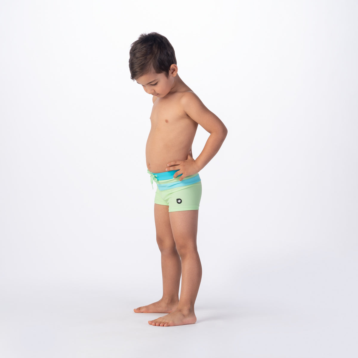 Tahu Kids lasten boxer-uimahousut, vihreä-vaaleansininen