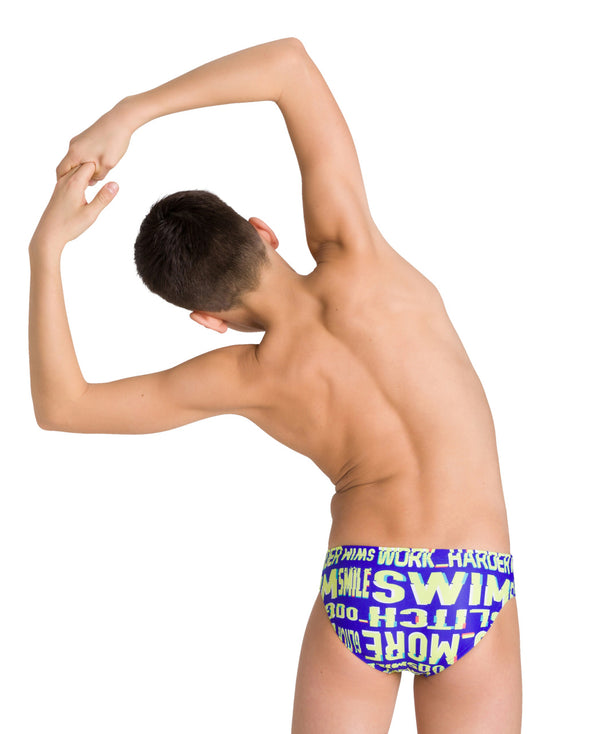 Neon Glitch Jr Brief boys swimwear