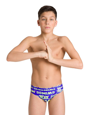 Neon Glitch Jr Brief boys swimwear