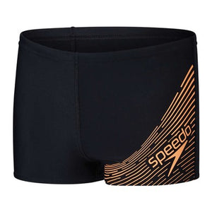 Medley Logo Aquashort boys' swimming trunks, black-orange