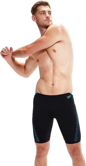 Hyper Boom Splice Jammer men's swim trunks, black-turquoise