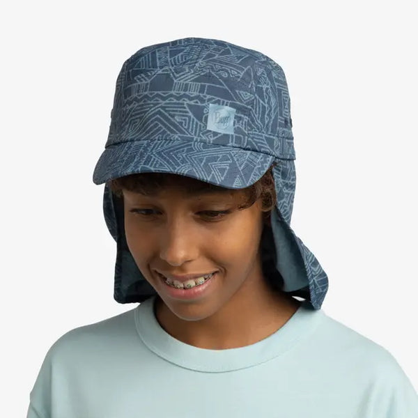 Buff® Sahara Cap Kids – Kasai Night Blue children's cap – UV protection 50+, breathable, lightweight, adjustable