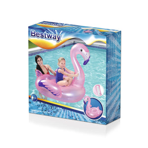 Bestway Flamingo Swimming Mattress 127 x 127 cm - Pink Inflatable Water Toy with Handles