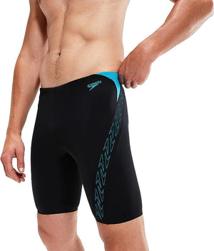 Hyper Boom Splice Jammer men's swim trunks, black-turquoise