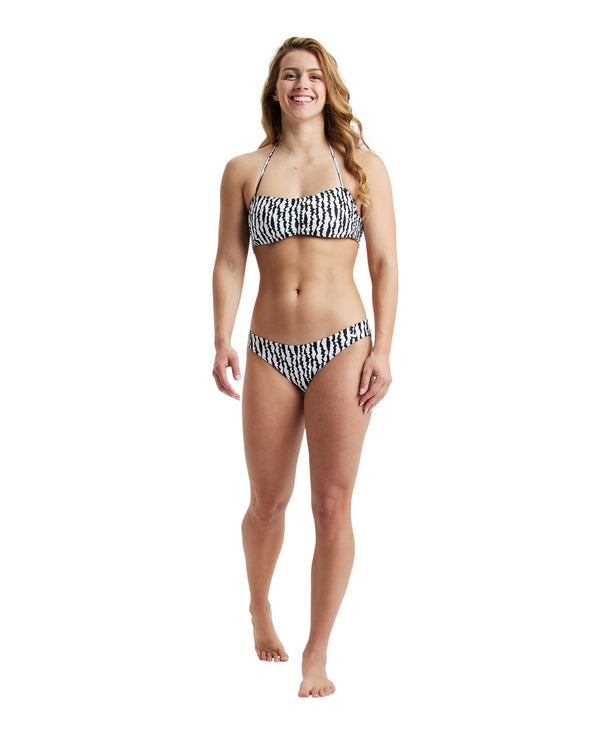 Printed Bandeau Two Pieces naisten bikinit, valko-musta