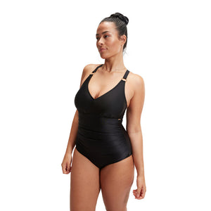 Shaping V Neck women's swimsuit, black