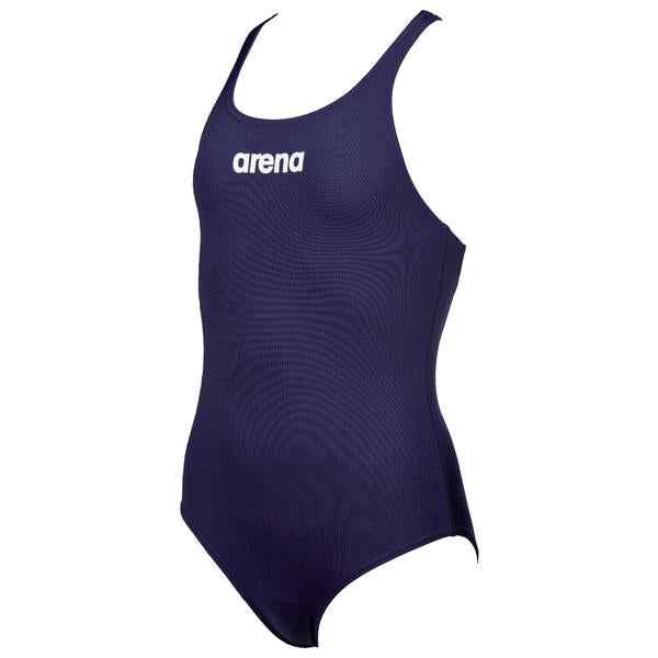 Solid SwimPro Girls' swimsuit, dark blue