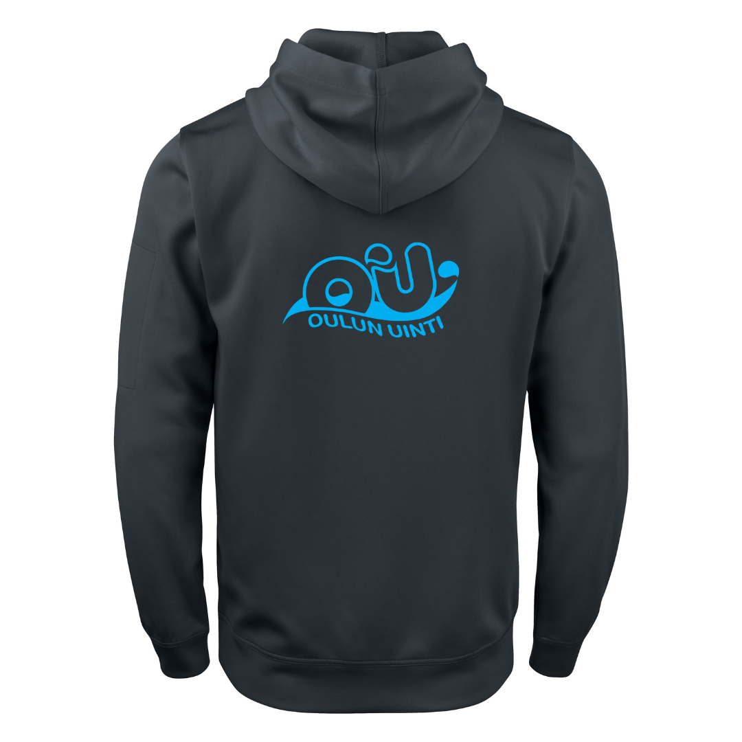 Unisex Basic Active Hoody, black - Oulu swimming + name printing