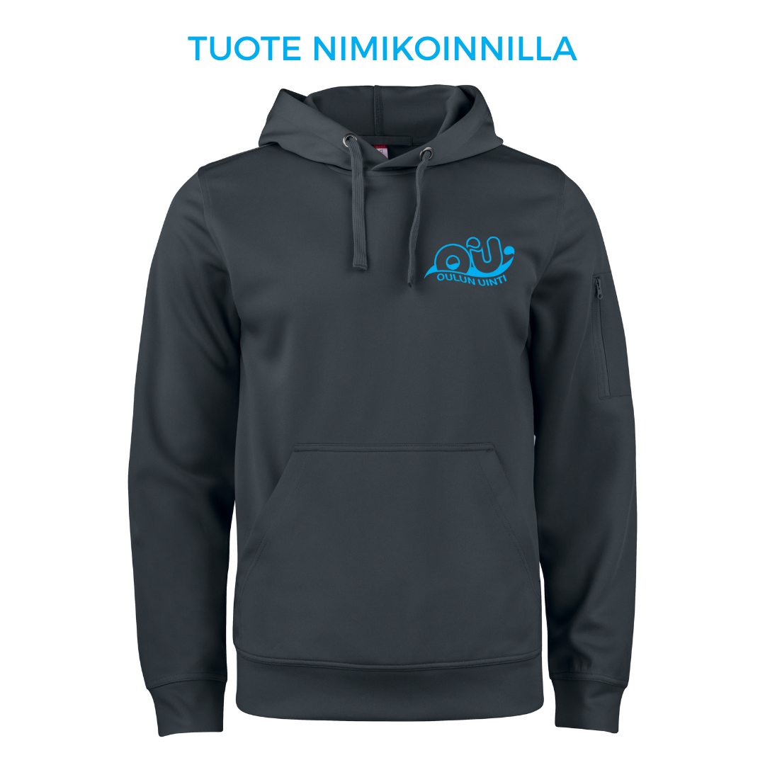 Unisex Basic Active Hoody, black - Oulu swimming + name printing