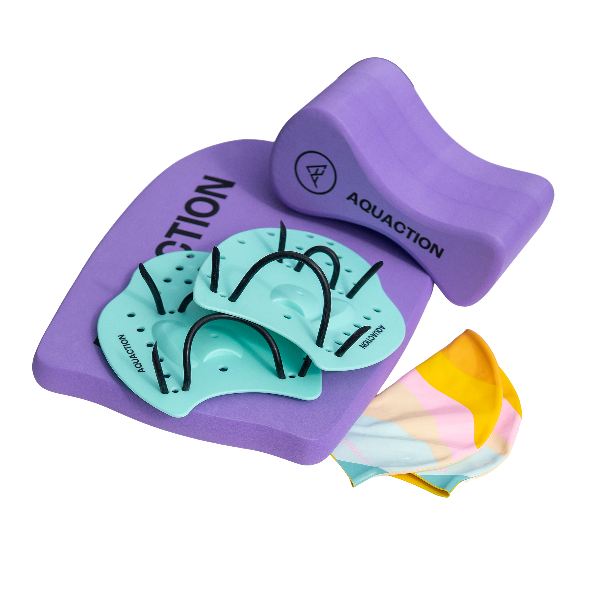 Swimmer's equipment package – swim board, swim buoy and M-size hand fins