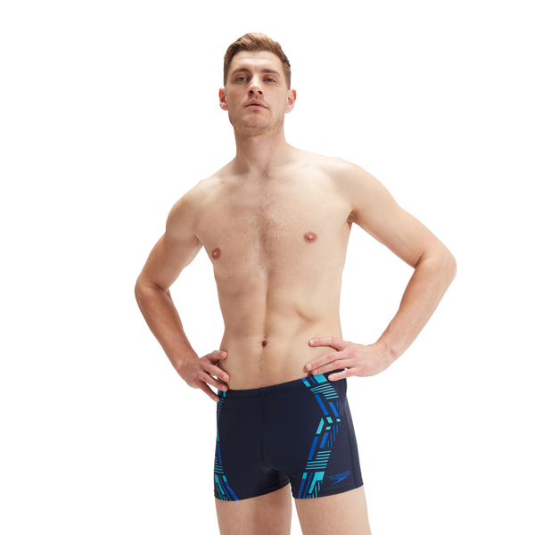 Tech Print Aquashort men's swimming trunks, blue