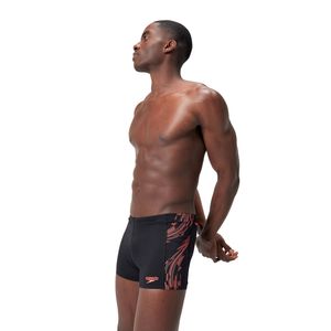 Tech Panel Aquashort men's swimming trunks, black-red