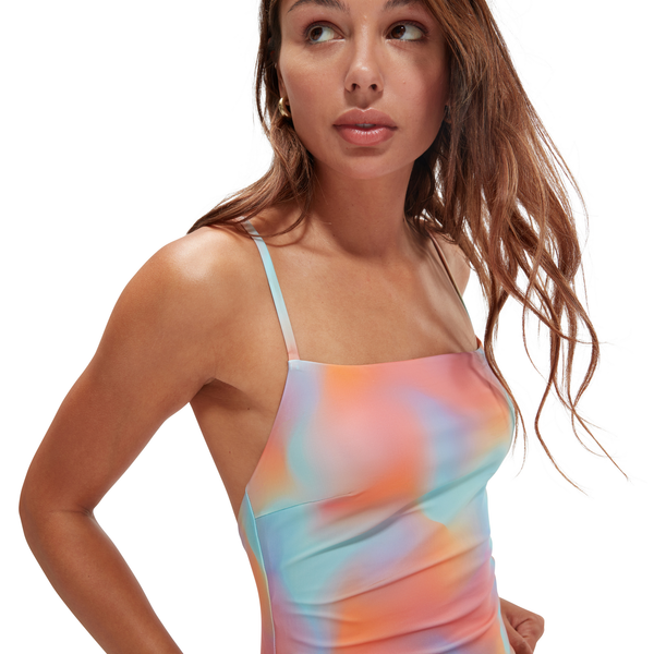Printed Adjustable Thinstrap naisten uimapuku, pastelli