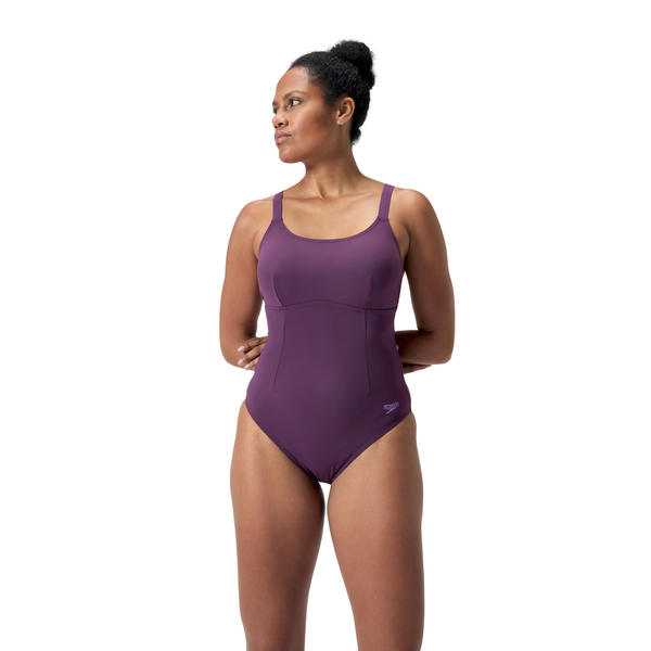 Shaping Crossback women's swimsuit, plum